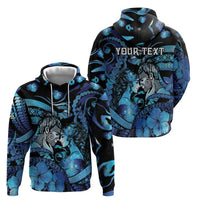 Personalised Maori Romantic Valentine Hoodie The Hongi Kiss Blue Galaxy DT05 - Polynesian Pride
