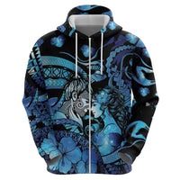 Personalised Maori Romantic Valentine Hoodie The Hongi Kiss Blue Galaxy DT05 - Polynesian Pride