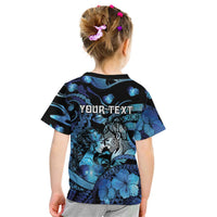 Personalised Maori Romantic Valentine Kid T Shirt The Hongi Kiss Blue Galaxy DT05 - Polynesian Pride