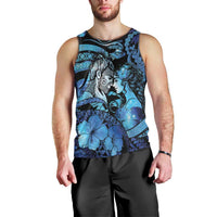 Personalised Maori Romantic Valentine Men Tank Top The Hongi Kiss Blue Galaxy DT05 - Polynesian Pride