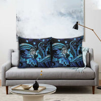 Maori Romantic Valentine Pillow Cover The Hongi Kiss Blue Galaxy DT05 - Polynesian Pride