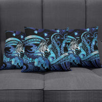 Maori Romantic Valentine Pillow Cover The Hongi Kiss Blue Galaxy DT05 - Polynesian Pride