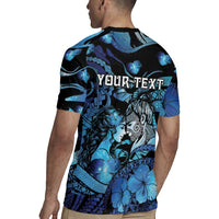Personalised Maori Romantic Valentine Rugby Jersey The Hongi Kiss Blue Galaxy DT05 - Polynesian Pride