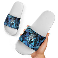 Maori Romantic Valentine Slide Sandals The Hongi Kiss Blue Galaxy DT05 - Polynesian Pride