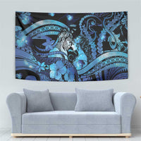 Maori Romantic Valentine Tapestry The Hongi Kiss Blue Galaxy DT05 - Polynesian Pride