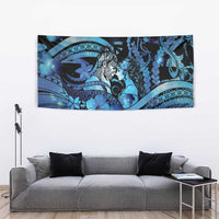 Maori Romantic Valentine Tapestry The Hongi Kiss Blue Galaxy DT05 - Polynesian Pride