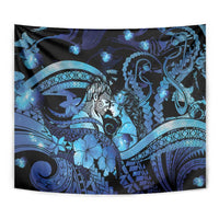 Maori Romantic Valentine Tapestry The Hongi Kiss Blue Galaxy DT05 - Polynesian Pride