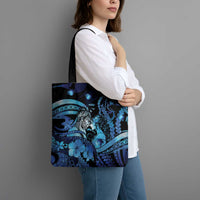 Maori Romantic Valentine Tote Bag The Hongi Kiss Blue Galaxy DT05 - Polynesian Pride