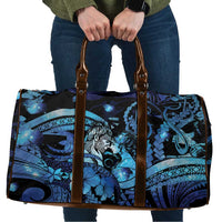 Maori Romantic Valentine Travel Bag The Hongi Kiss Blue Galaxy DT05 Blue - Polynesian Pride