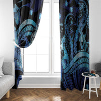 Maori Romantic Valentine Window Curtain The Hongi Kiss Blue Galaxy DT05 - Polynesian Pride