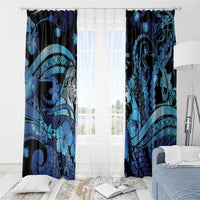 Maori Romantic Valentine Window Curtain The Hongi Kiss Blue Galaxy DT05 - Polynesian Pride