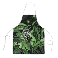 Maori Romantic Valentine Apron The Hongi Kiss Green Galaxy DT05 Green - Polynesian Pride
