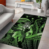 Maori Romantic Valentine Area Rug The Hongi Kiss Green Galaxy DT05 - Polynesian Pride