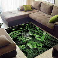 Maori Romantic Valentine Area Rug The Hongi Kiss Green Galaxy DT05 - Polynesian Pride