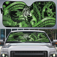 Maori Romantic Valentine Auto Sun Shade The Hongi Kiss Green Galaxy DT05 Green - Polynesian Pride