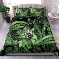Maori Romantic Valentine Bedding Set The Hongi Kiss Green Galaxy DT05 - Polynesian Pride