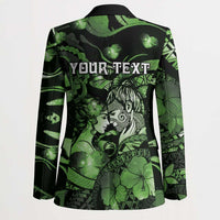 Personalised Maori Romantic Valentine Blazer The Hongi Kiss Green Galaxy DT05 - Polynesian Pride