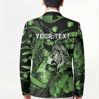 Personalised Maori Romantic Valentine Blazer The Hongi Kiss Green Galaxy DT05 - Polynesian Pride