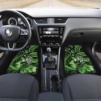 Personalised Maori Romantic Valentine Car Mats The Hongi Kiss Green Galaxy DT05 Set 2pcs - Front Green - Polynesian Pride