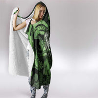 Maori Romantic Valentine Hooded Blanket The Hongi Kiss Green Galaxy