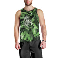 Personalised Maori Romantic Valentine Men Tank Top The Hongi Kiss Green Galaxy DT05 - Polynesian Pride