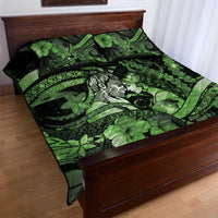 Maori Romantic Valentine Quilt Bed Set The Hongi Kiss Green Galaxy DT05 - Polynesian Pride