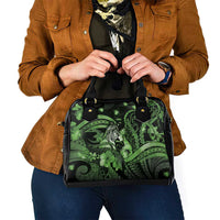 Maori Romantic Valentine Shoulder Handbag The Hongi Kiss Green Galaxy DT05 - Polynesian Pride