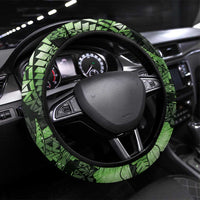 Maori Romantic Valentine Steering Wheel Cover The Hongi Kiss Green Galaxy DT05 Universal Fit Green - Polynesian Pride