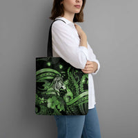 Maori Romantic Valentine Tote Bag The Hongi Kiss Green Galaxy DT05 - Polynesian Pride