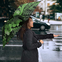 Maori Romantic Valentine Umbrella The Hongi Kiss Green Galaxy DT05 - Polynesian Pride