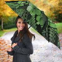 Maori Romantic Valentine Umbrella The Hongi Kiss Green Galaxy DT05 - Polynesian Pride