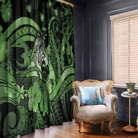 Maori Romantic Valentine Window Curtain The Hongi Kiss Green Galaxy DT05 - Polynesian Pride