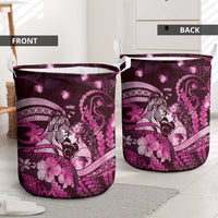 Maori Romantic Valentine Laundry Basket The Hongi Kiss Pink Galaxy DT05 - Polynesian Pride