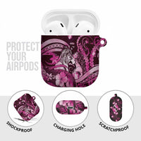 Maori Romantic Valentine AirPods Case The Hongi Kiss Pink Galaxy