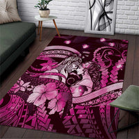 Maori Romantic Valentine Area Rug The Hongi Kiss Pink Galaxy DT05 Pink - Polynesian Pride
