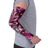 Personalised Maori Romantic Valentine Arm Sleeves The Hongi Kiss Pink Galaxy DT05 - Polynesian Pride