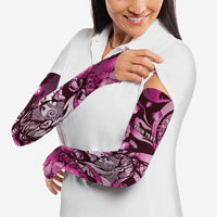 Personalised Maori Romantic Valentine Arm Sleeves The Hongi Kiss Pink Galaxy DT05 - Polynesian Pride