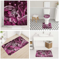 Maori Romantic Valentine Bathroom Set The Hongi Kiss Pink Galaxy DT05 - Polynesian Pride