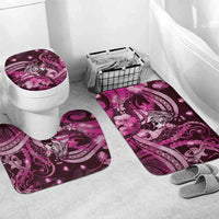 Maori Romantic Valentine Bathroom Set The Hongi Kiss Pink Galaxy DT05 Mat Set Only (3 pcs) One Size Pink - Polynesian Pride