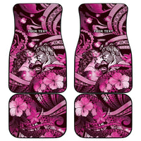 Personalised Maori Romantic Valentine Car Mats The Hongi Kiss Pink Galaxy DT05 - Polynesian Pride