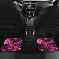 Personalised Maori Romantic Valentine Car Mats The Hongi Kiss Pink Galaxy DT05 Set 2pcs - Back Pink - Polynesian Pride