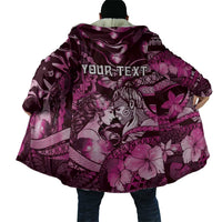 Personalised Maori Romantic Valentine Cloak The Hongi Kiss Pink Galaxy DT05 - Polynesian Pride