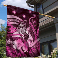 Maori Romantic Valentine Garden Flag The Hongi Kiss Pink Galaxy DT05 - Polynesian Pride