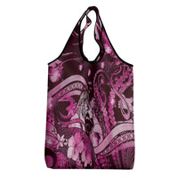 Maori Romantic Valentine Grocery Bag The Hongi Kiss Pink Galaxy DT05 - Polynesian Pride