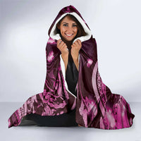 Maori Romantic Valentine Hooded Blanket The Hongi Kiss Pink Galaxy DT05 - Polynesian Pride