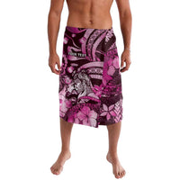 Personalised Maori Romantic Valentine Lavalava The Hongi Kiss Pink Galaxy DT05 Pink - Polynesian Pride
