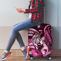 Maori Romantic Valentine Luggage Cover The Hongi Kiss Pink Galaxy DT05 - Polynesian Pride