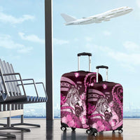 Maori Romantic Valentine Luggage Cover The Hongi Kiss Pink Galaxy DT05 - Polynesian Pride