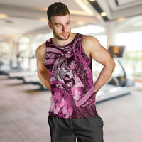 Personalised Maori Romantic Valentine Men Tank Top The Hongi Kiss Pink Galaxy DT05 Pink - Polynesian Pride