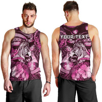 Personalised Maori Romantic Valentine Men Tank Top The Hongi Kiss Pink Galaxy DT05 - Polynesian Pride